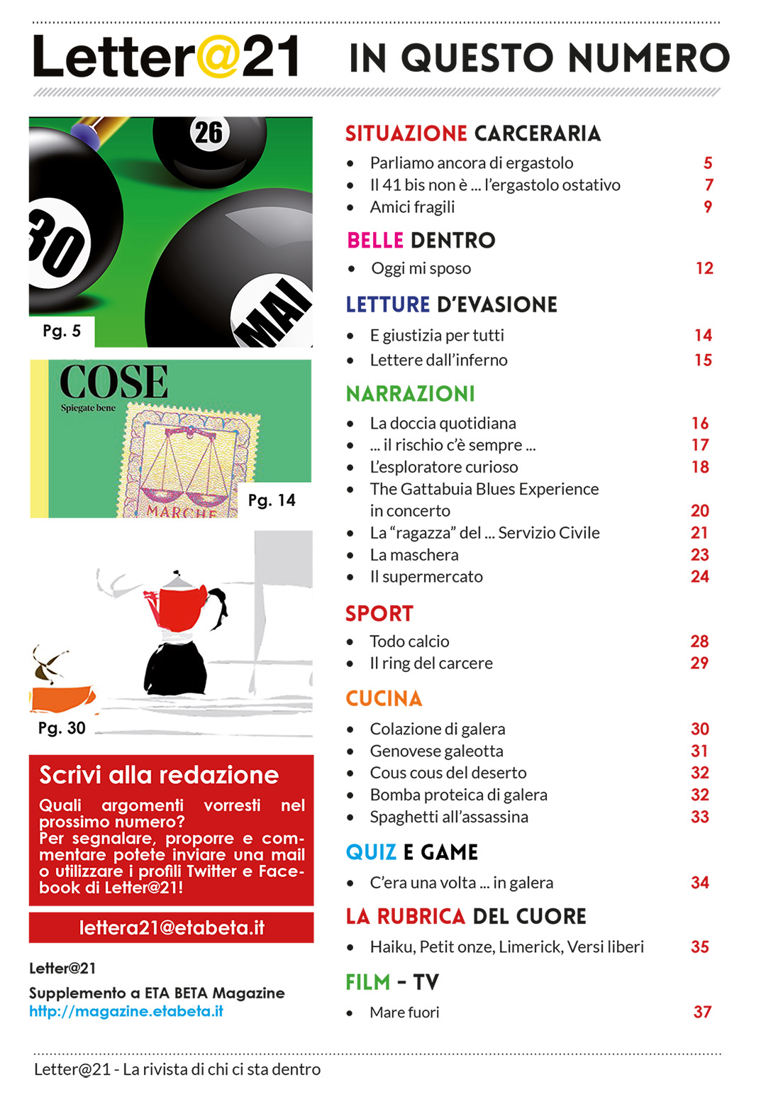 Indice Rivista n° 16 Marzo 2023