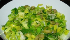 Insalata con olive e porri