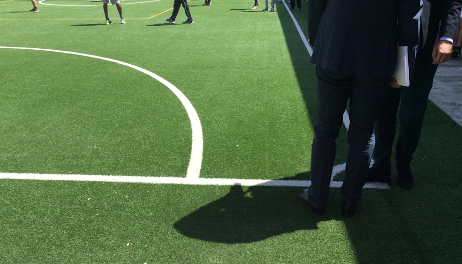 Particolare dei manti sintetici dei campi sportivi recentemente rinnovati presso il padiglione B della Casa Circondariale “Lorusso e Cutugno” di Torino